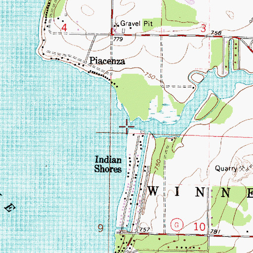 Topographic Map of Arrowhead River, WI