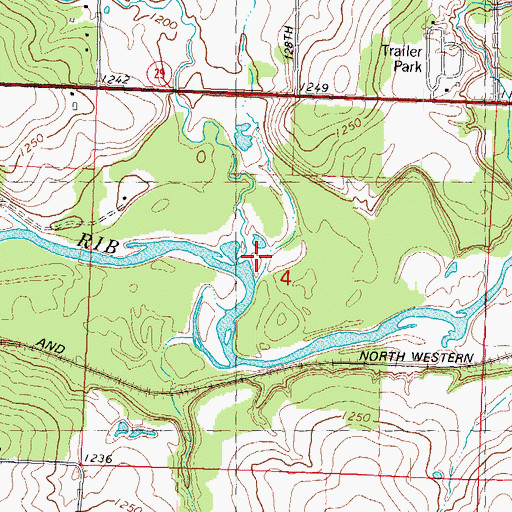 Topographic Map of Artus Creek, WI
