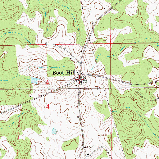 Topographic Map of Boot Hill, AL