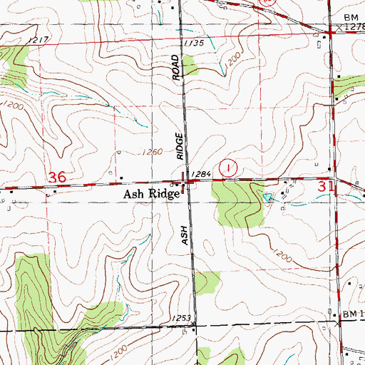 Topographic Map of Ash Ridge, WI