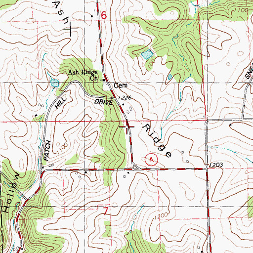 Topographic Map of Ash Ridge, WI