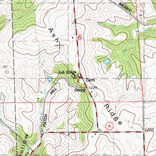 Topographic Map of Ash Ridge Church, WI