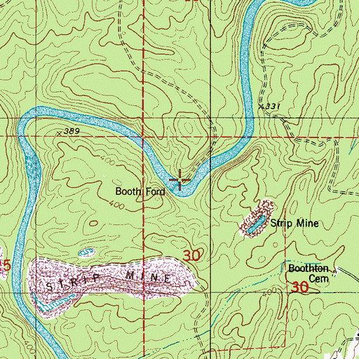 Topographic Map of Booth Ford, AL