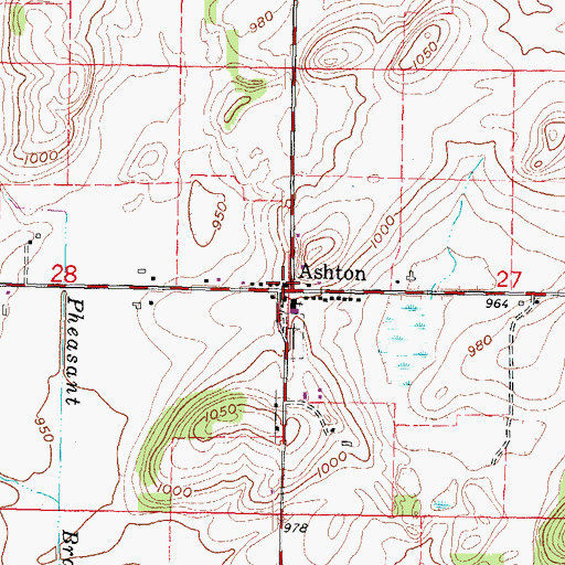 Topographic Map of Ashton, WI