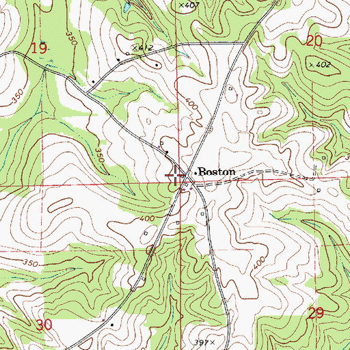 Topographic Map of Boston, AL