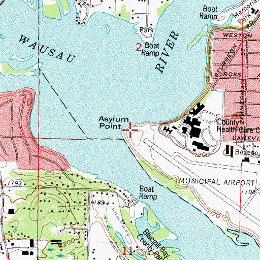 Topographic Map of Asylum Point, WI