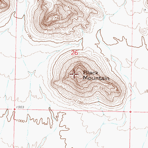 Topographic Map of Black Mountain, AZ