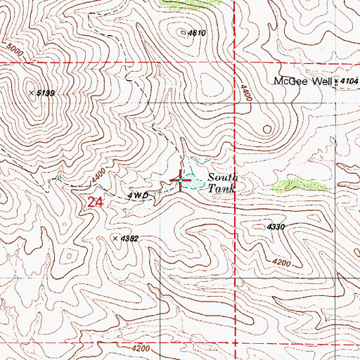 Topographic Map of South Tank, AZ