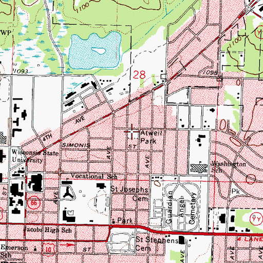 Topographic Map of Atwell Park, WI