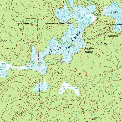 Topographic Map of Audie Lake, WI