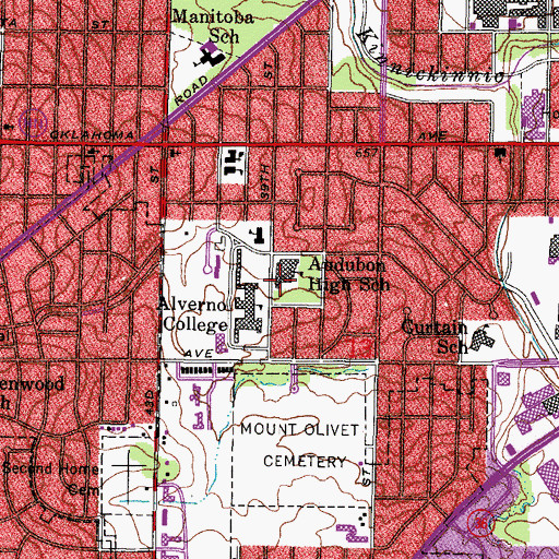 Topographic Map of Audubon Technology and Communication High School, WI