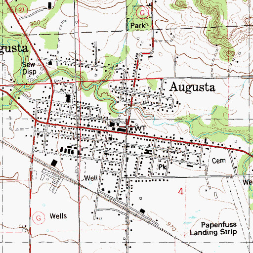 Topographic Map of Augusta, WI