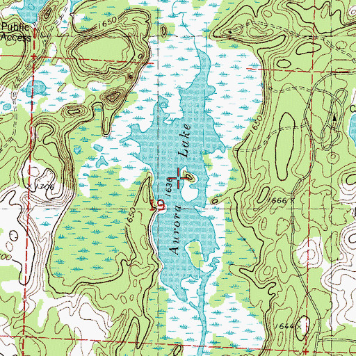 Topographic Map of Aurora Lake, WI
