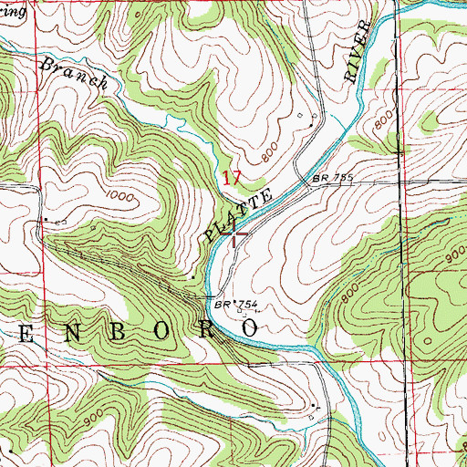Topographic Map of Austin Branch, WI