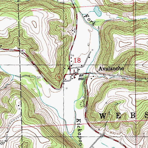 Topographic Map of Avalanche, WI