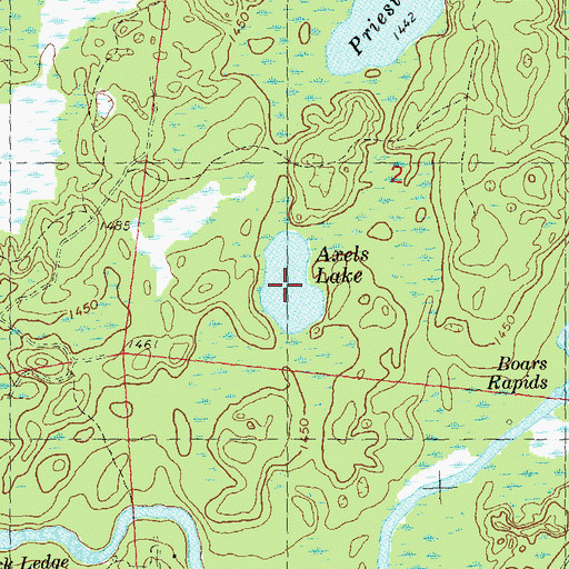 Topographic Map of Axels Lake, WI