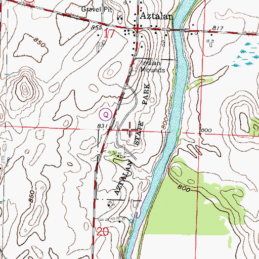 Topographic Map of Aztalan State Park, WI
