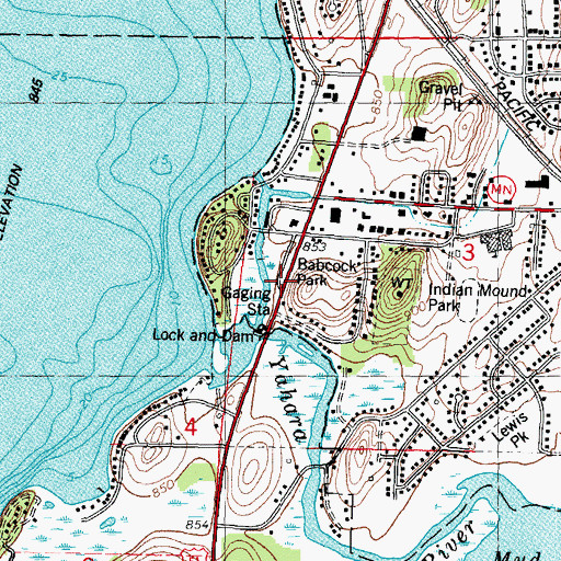 Topographic Map of Babcock Park, WI