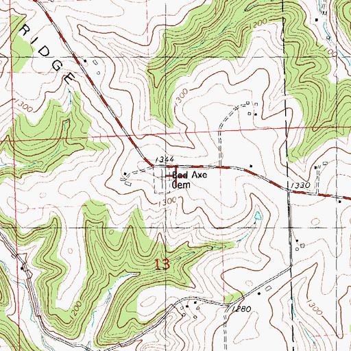 Topographic Map of Bad Axe Cemetery, WI