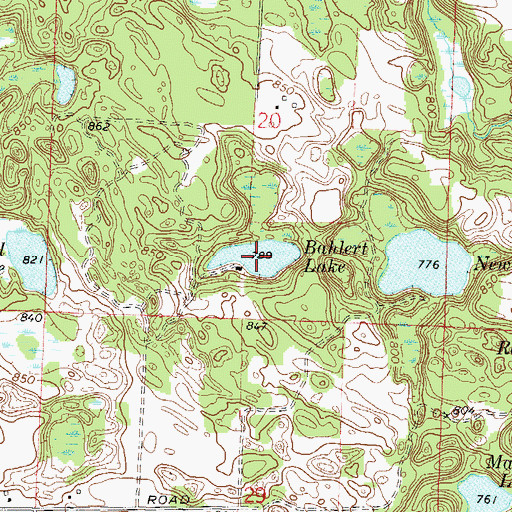 Topographic Map of Bahlert Lake, WI