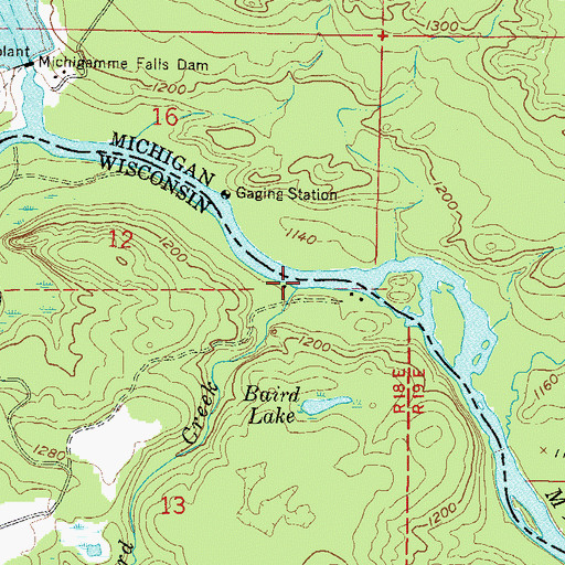 Topographic Map of Baird Creek, WI