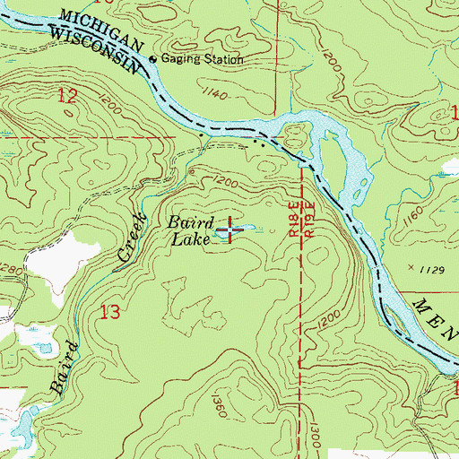 Topographic Map of Baird Lake, WI