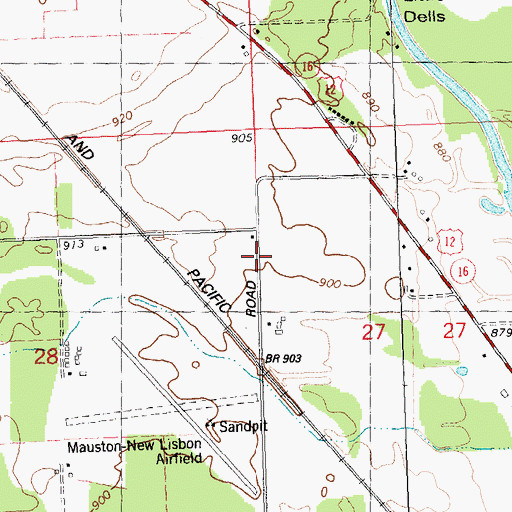 Topographic Map of Baker School, WI