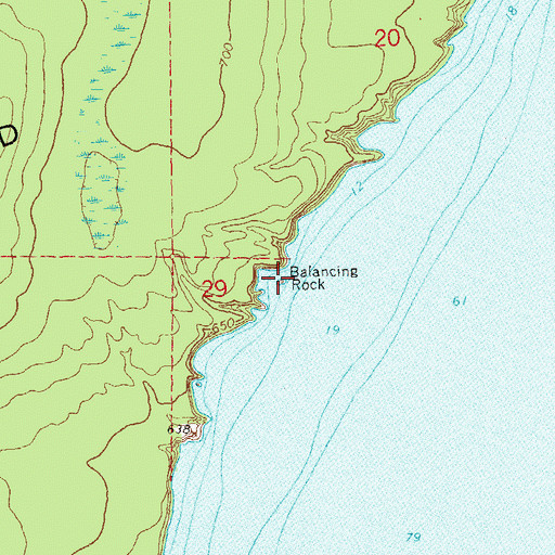 Topographic Map of Balancing Rock, WI