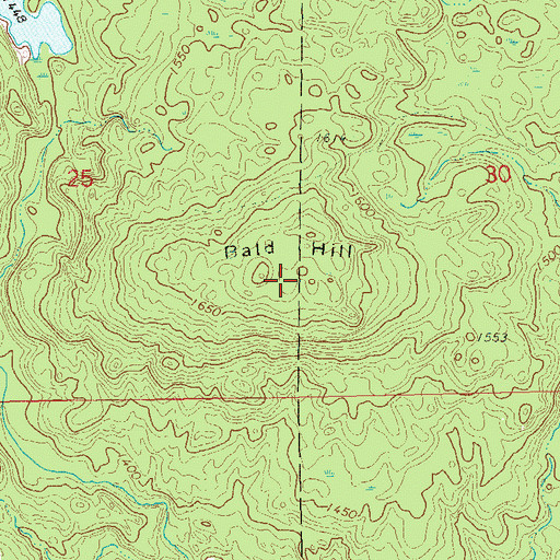 Topographic Map of Bald Hill, WI