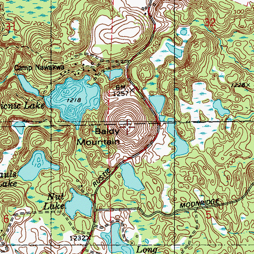 Topographic Map of Baldy Mountain, WI