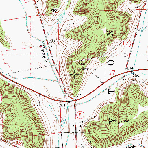 Topographic Map of Ball Point, WI