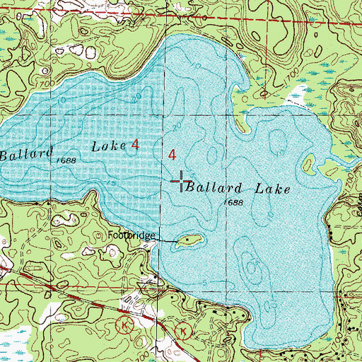 Topographic Map of Ballard Lake, WI