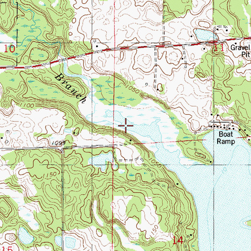 Topographic Map of Balsam Branch, WI