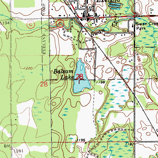 Topographic Map of Balsam Lake, WI