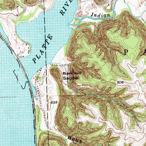 Topographic Map of Banfield Saddle, WI
