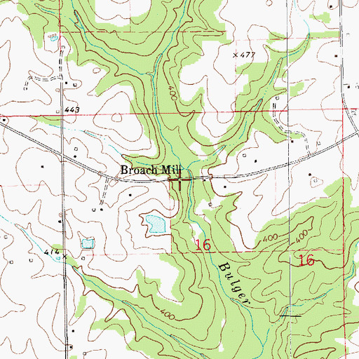 Topographic Map of Broach Mill, AL