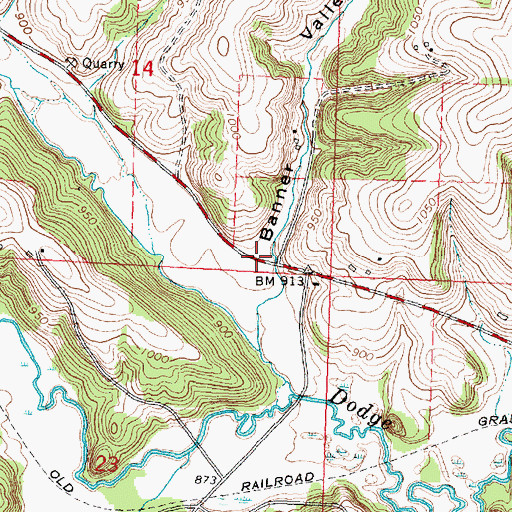 Topographic Map of Banner Valley, WI