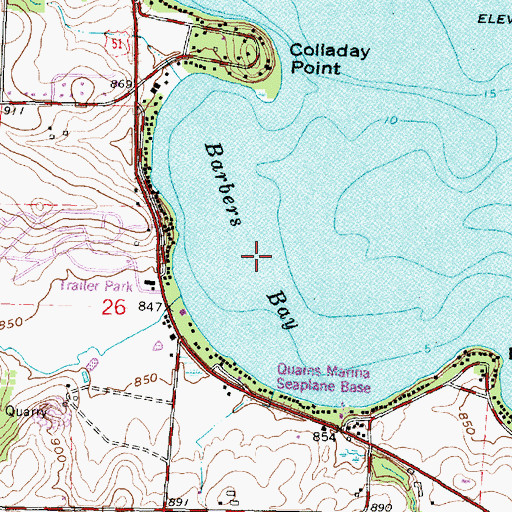 Topographic Map of Barbers Bay, WI