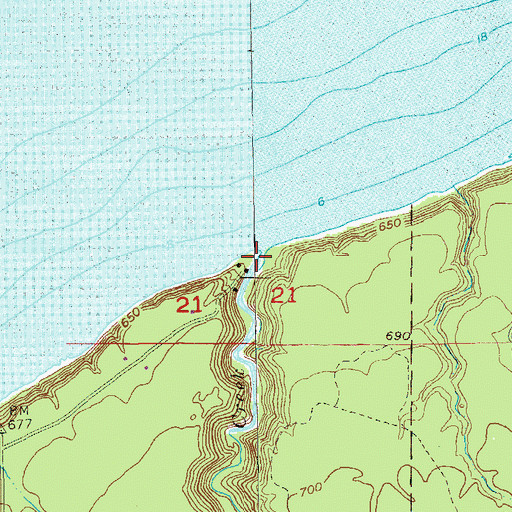 Topographic Map of Bardon Creek, WI