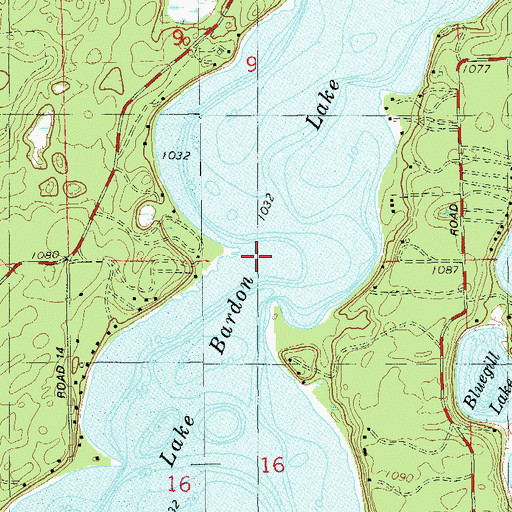 Topographic Map of Whitefish Lake, WI