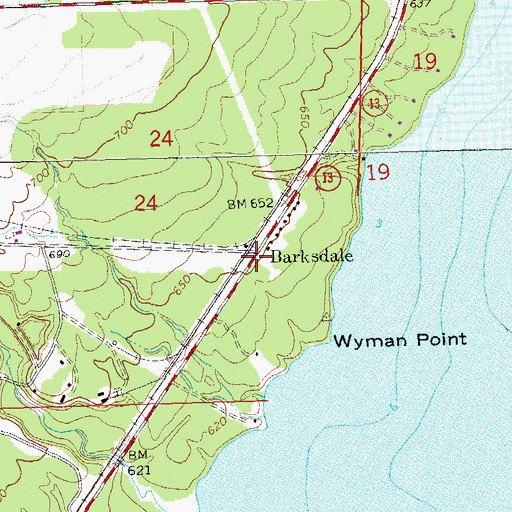 Topographic Map of Barksdale, WI