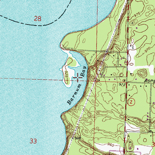 Topographic Map of Barnum Bay, WI