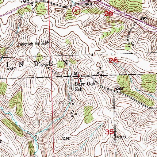 Topographic Map of Burr Oak School, WI
