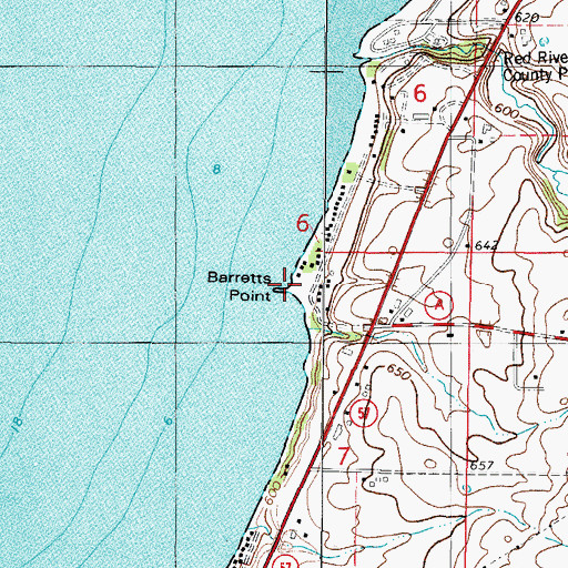Topographic Map of Barretts Point, WI
