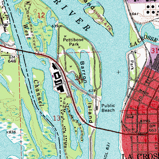 Topographic Map of Barron Island, WI
