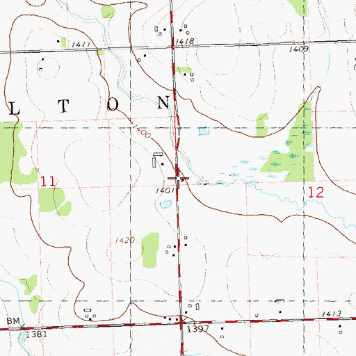 Topographic Map of Barry School, WI
