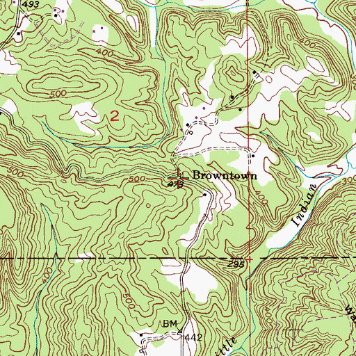 Topographic Map of Browntown, AL