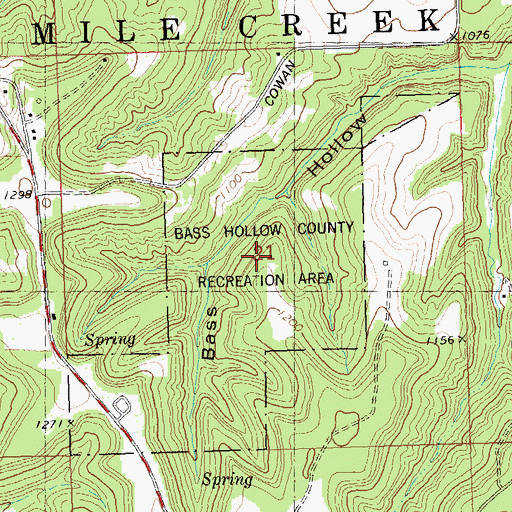 Topographic Map of Bass Hollow County Recreation Area, WI