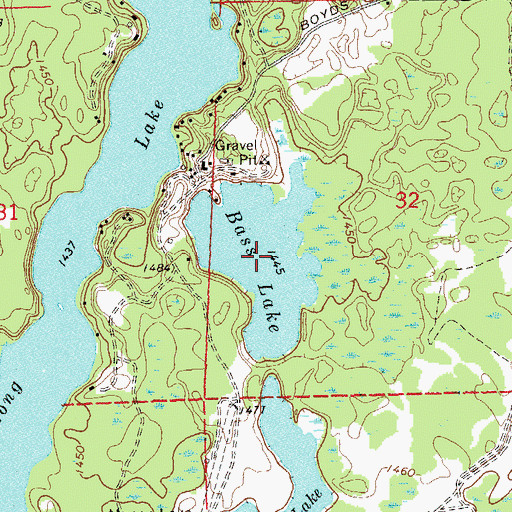 Topographic Map of Bass Lake, WI