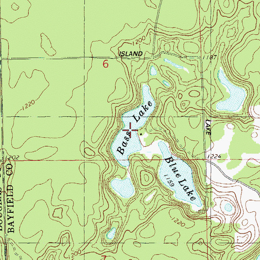 Topographic Map of Bass Lake, WI